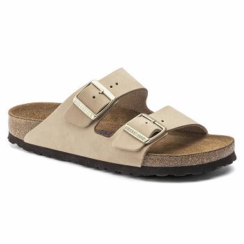 Arizona Birkenstock Soft Footbed Nubuck Kozene Damske Béžové | SK 13MQZ